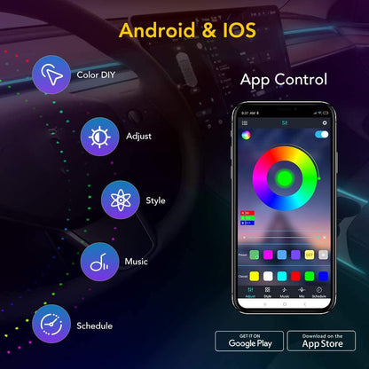 Center Console Ambient Lighting LED Strip for Model 3/Y