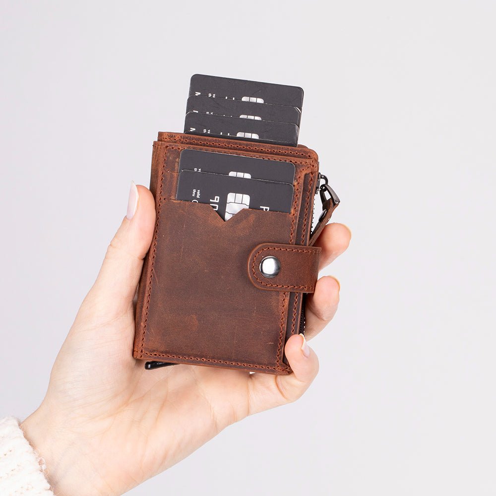 Andalusia Genuine Leather Pop-Up Cardholder with RFID Protection