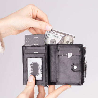 Andalusia Genuine Leather Pop-Up Cardholder with RFID Protection