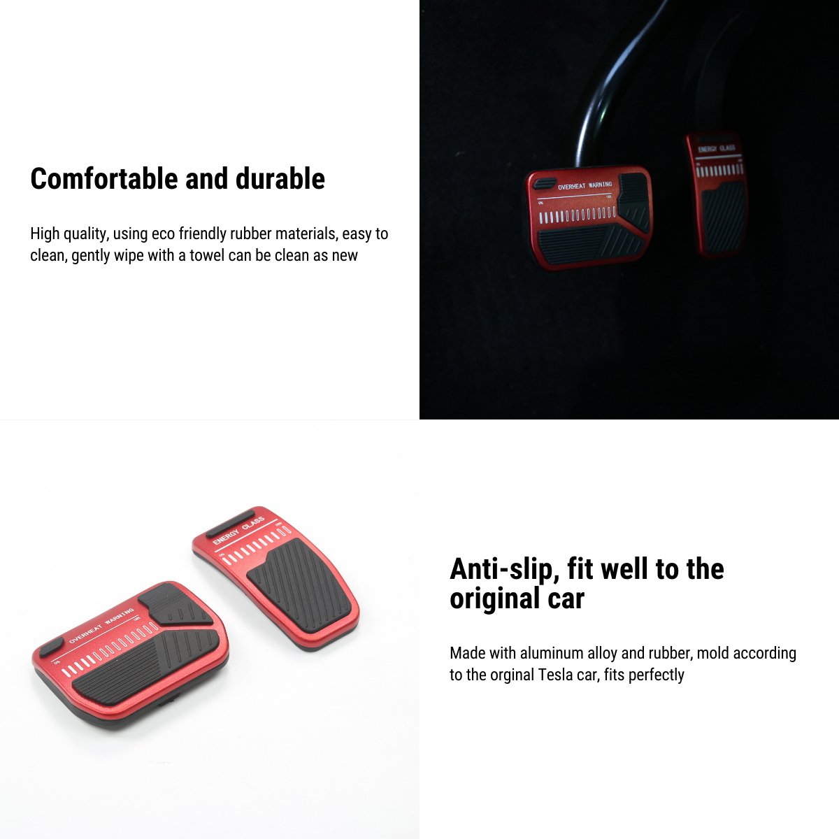 Anti-Slip Accelerator Brake Pedal Cover for Model 3 / Model Y