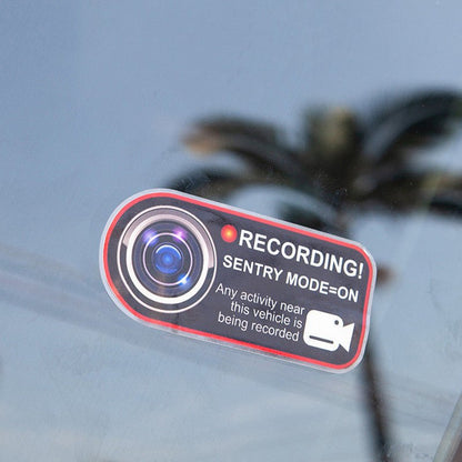 Anti-Theft Warning Sentry Mode Clings (4pcs) for Tesla