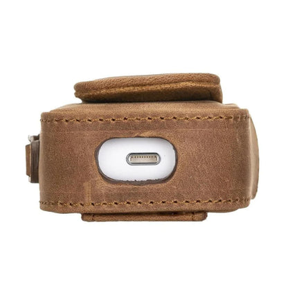 Aurora Luxury Leather AirPods Case with Attached Wrist Strap