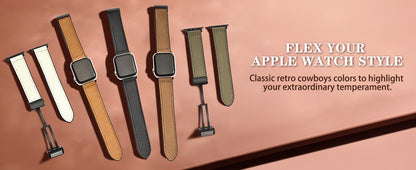 Magnetic Buckle Leather Band for Apple Watch