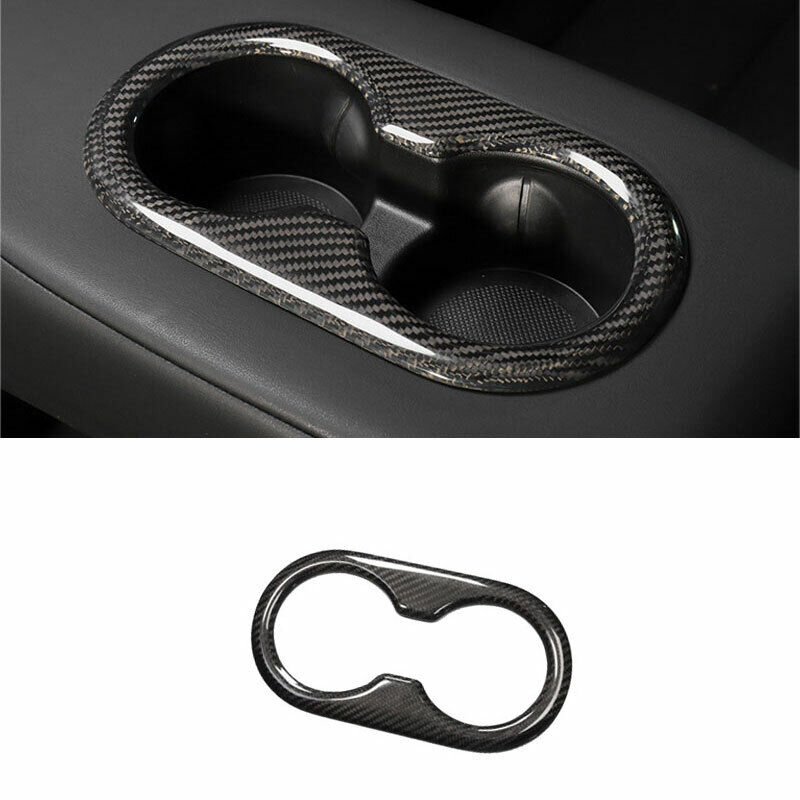 Backseat Cup Holder for Tesla Model 3 Model Y - Carbon Fiber Interior Mods