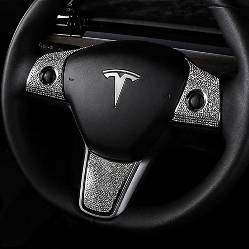 Bling Steering Wheel Buttons Decorate for Tesla Model 3 Model Y（2017-2024）