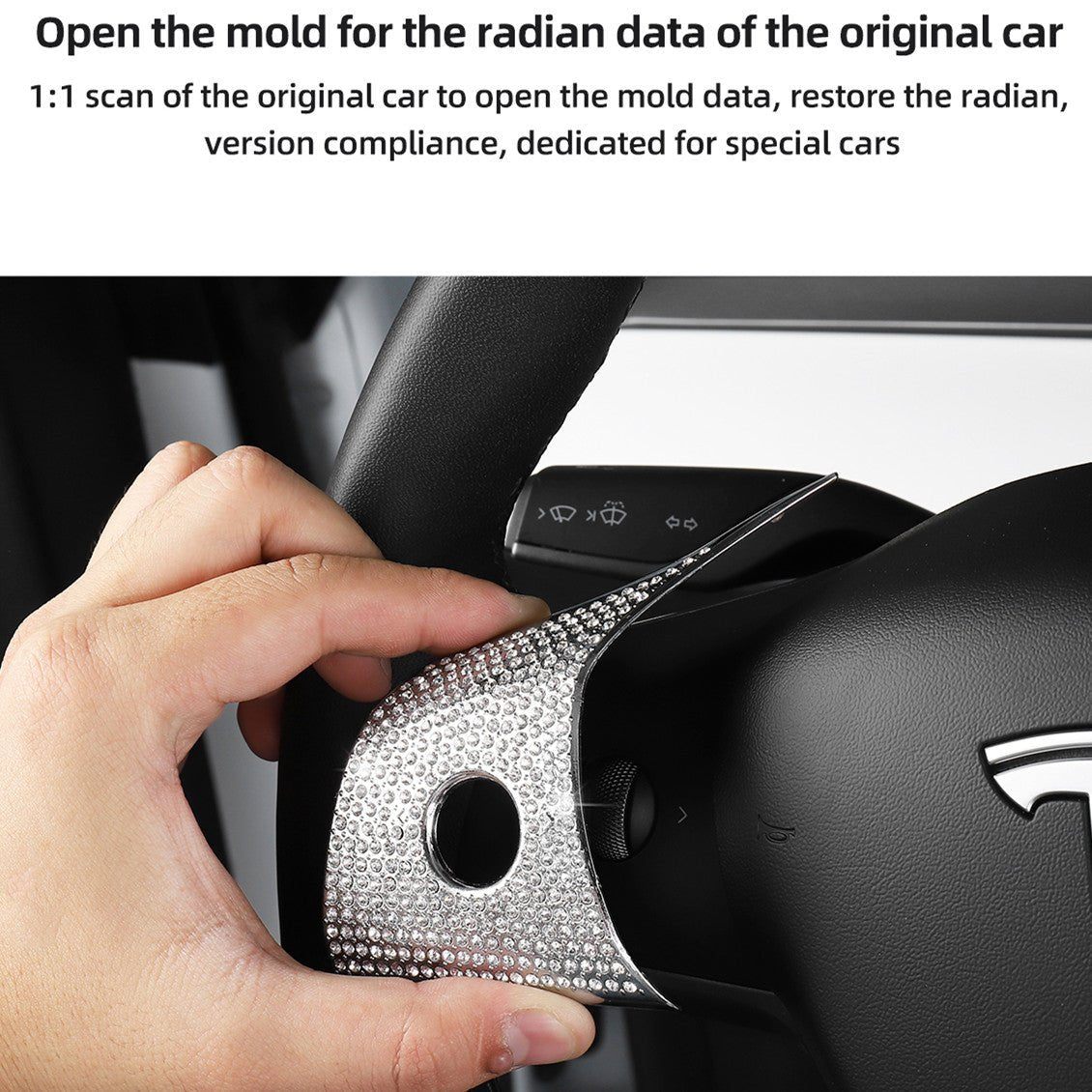 Bling Steering Wheel Buttons Decorate for Tesla Model 3 Model Y（2017-2024）