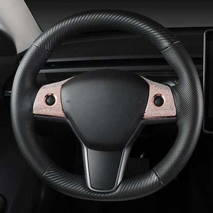 Bling Steering Wheel Buttons Decorate for Tesla Model 3 Model Y（2017-2024）
