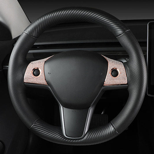 Bling Steering Wheel Buttons Decorate for Tesla Model 3 Model Y（2017-2024）