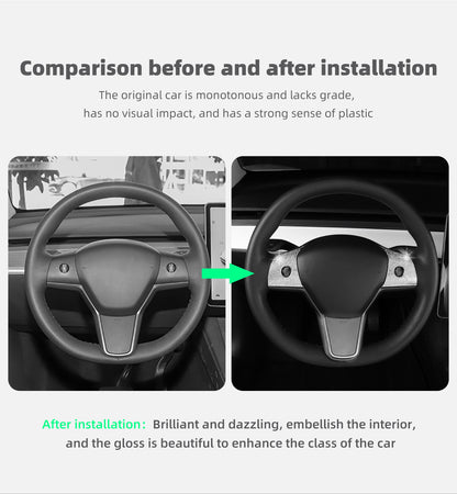 Bling Steering Wheel Buttons Decorate for Tesla Model 3 Model Y（2017-2024）