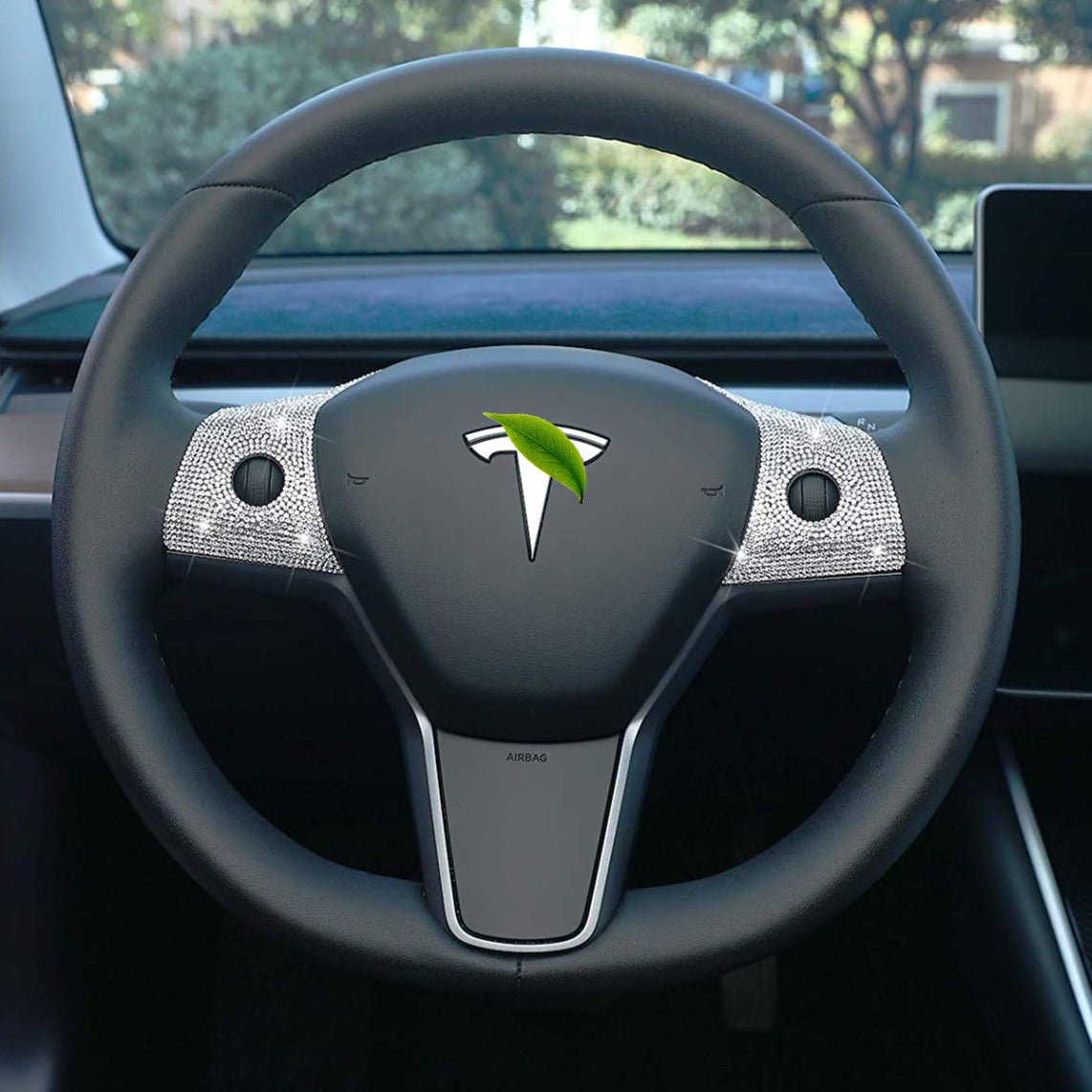 Bling Steering Wheel Buttons Decorate for Tesla Model 3 Model Y（2017-2024）