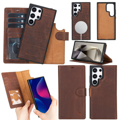 Buffalo Leather Samsung Galaxy S24 Ultra Wallet with Detachable Case