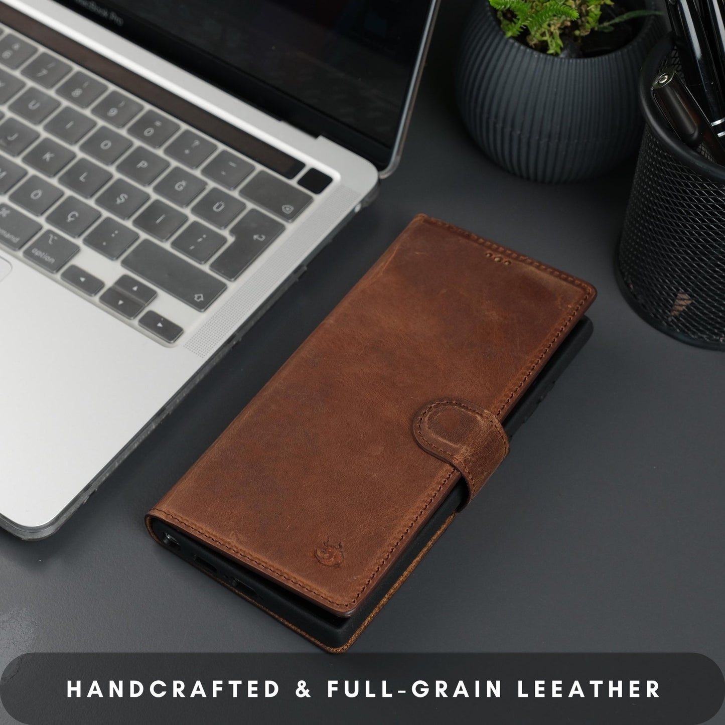 Buffalo Leather Samsung Galaxy S24 Ultra Wallet with Detachable Case