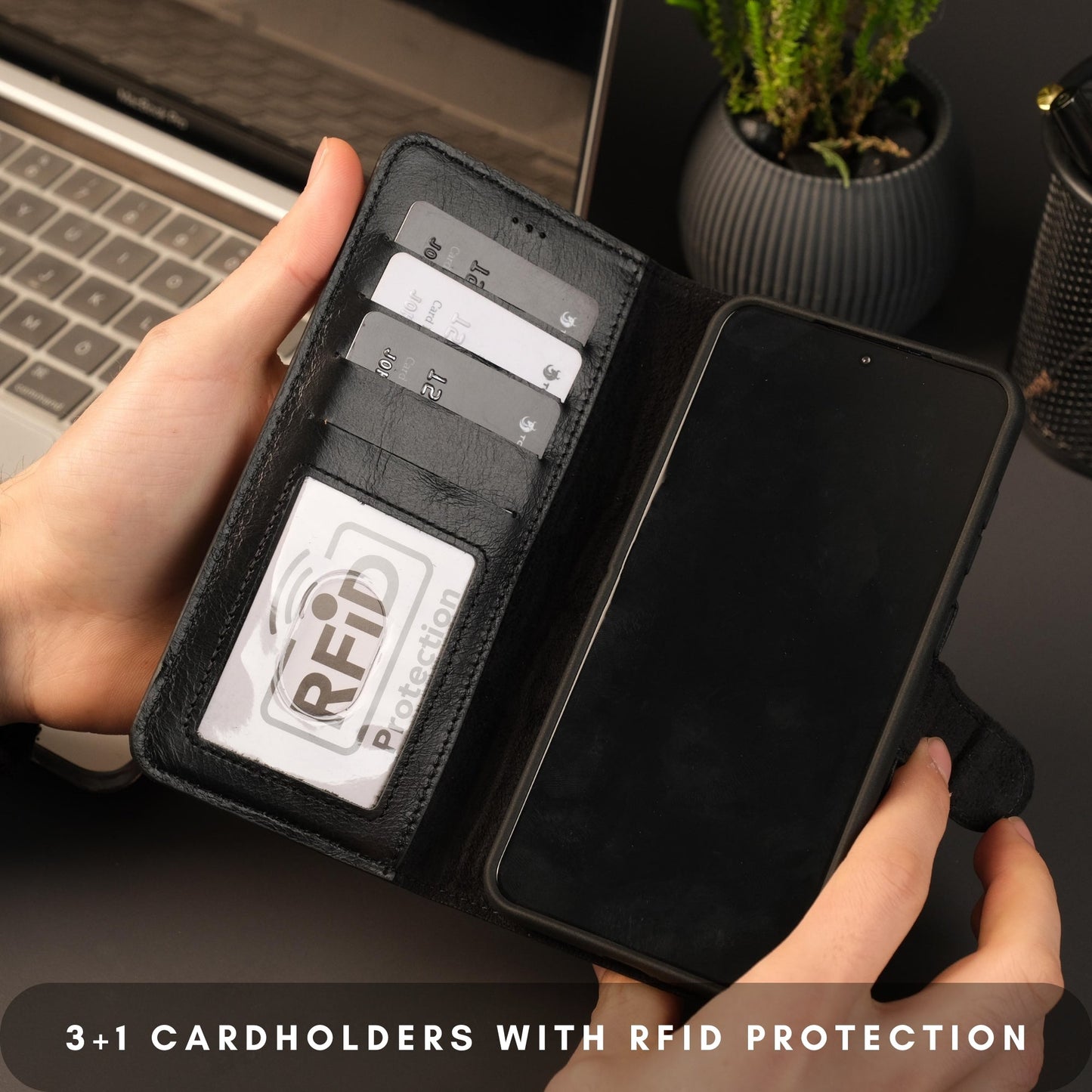 Buffalo Leather Samsung Galaxy S24 Wallet with Detachable Case