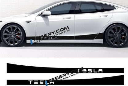 Car Door Side Skirt Stripes Sill Sticker Body Decal for Tesla Model S/3/X/Y (2pcs/set)