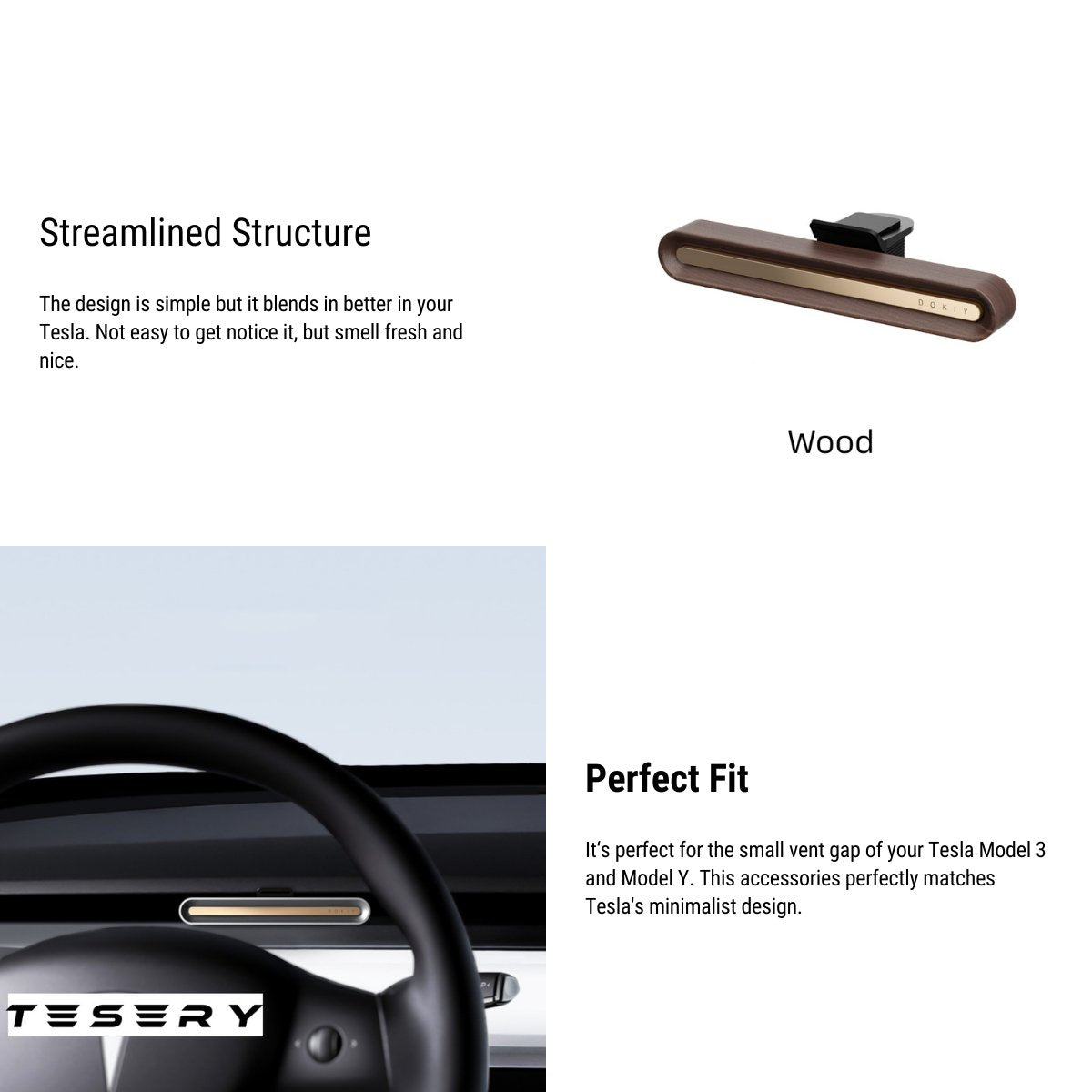 TESERY Car Fragrance Diffuser for Model 3/Y