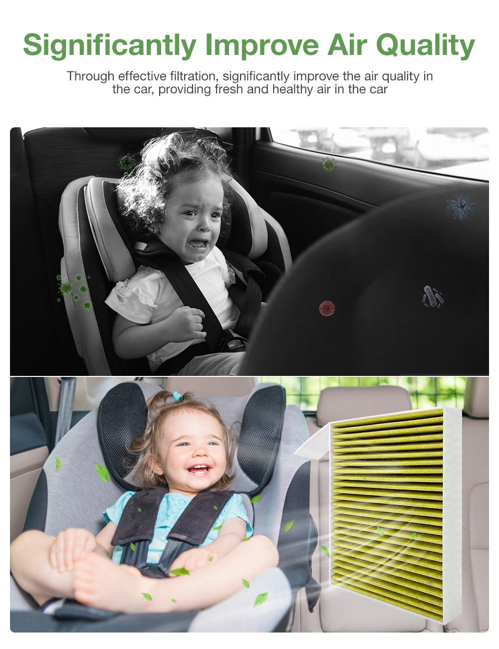 Carbon Air Filter for Tesla Model Y/3 (2 PCS)