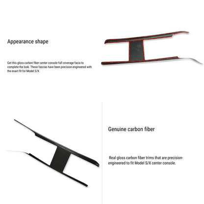 Carbon fiber Center console trim panel for Model S/X 2022+