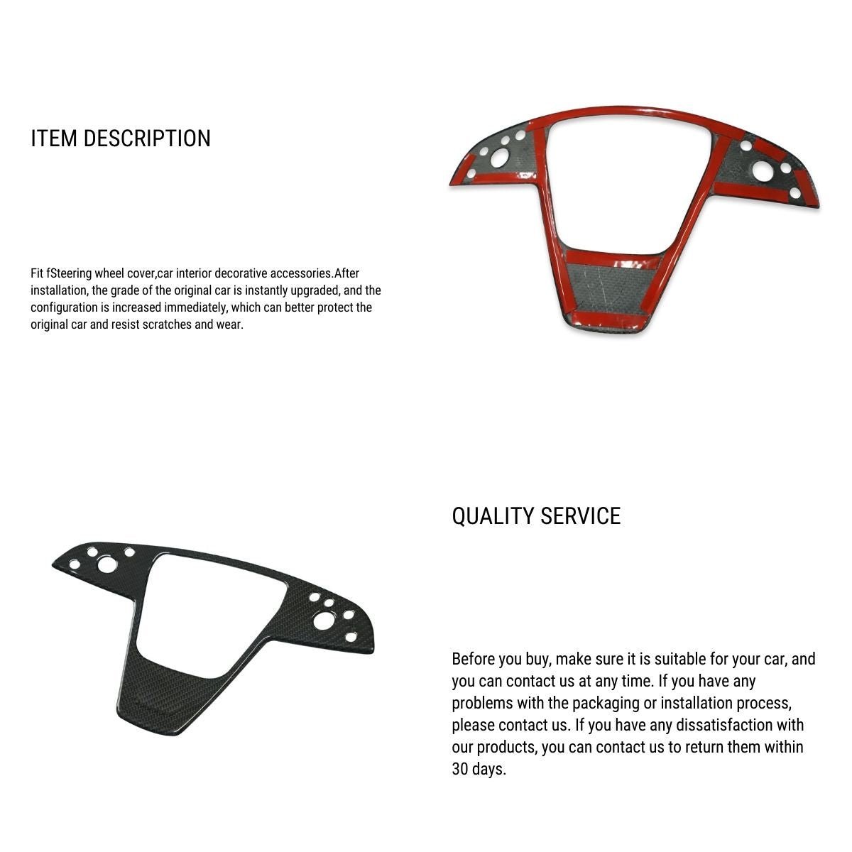 Carbon Fiber Yoke Steering Wheel Trim Panel Cover for Model S/X 2021+