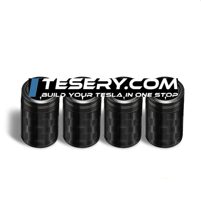 Carbon Fibre Car Wheel Tire Valve Stem Cap For Tesla Model3/Y/X/S（4pcs）