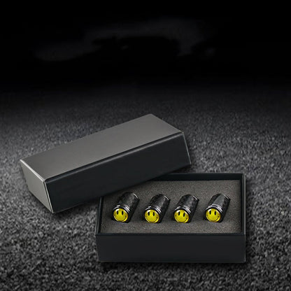 Carbon Fibre Car Wheel Tire Valve Stem Cap For Tesla Model3/Y/X/S（4pcs）