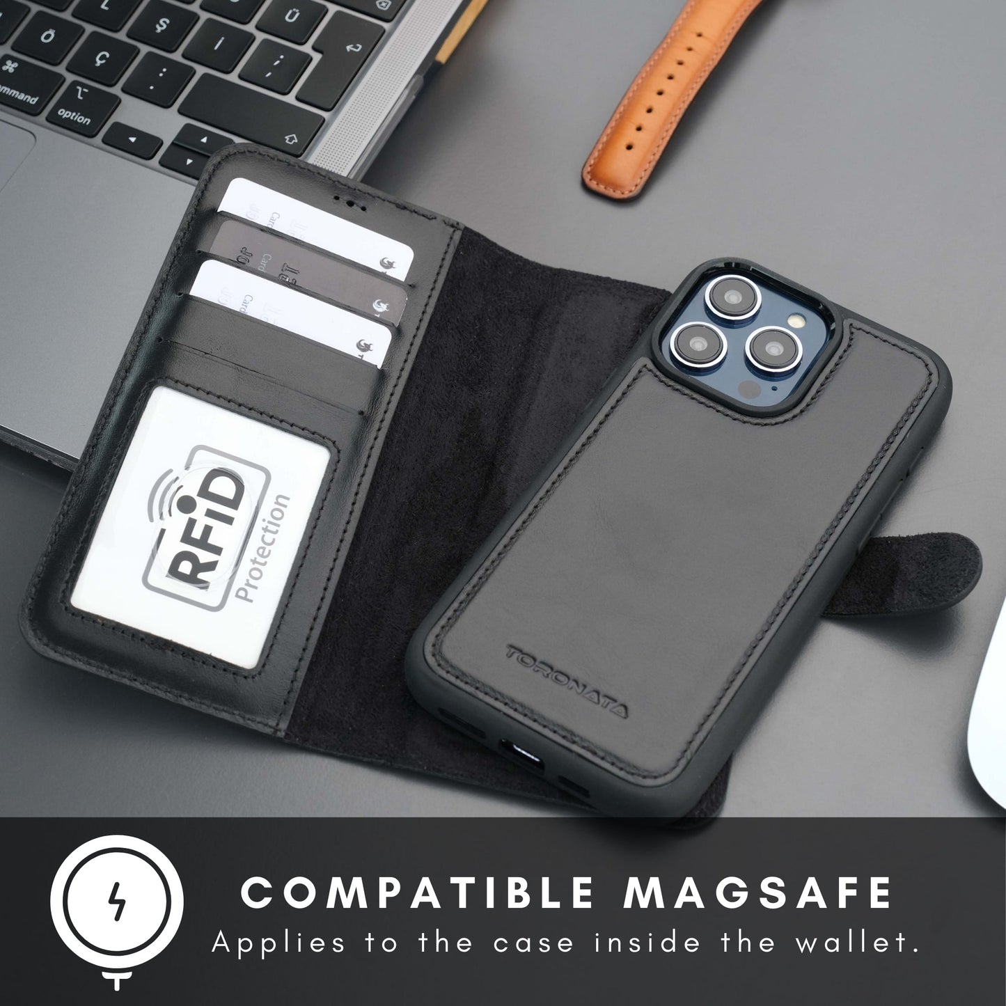 Casper iPhone 16 Pro Wallet Case Leather MagSafe