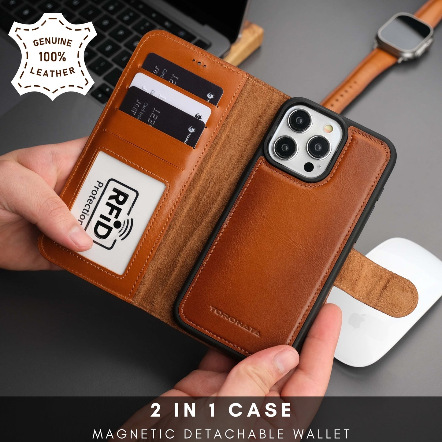 Casper Leather iPhone 14 Pro Wallet Case | MagSafe