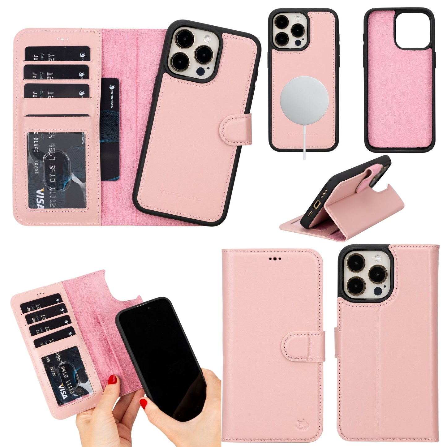 Casper Leather iPhone 15 Pro Wallet Case | Detachable MagSafe Compatible RFID Protection