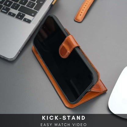 Casper Leather iPhone 15 Pro Wallet Case | Detachable MagSafe Compatible RFID Protection