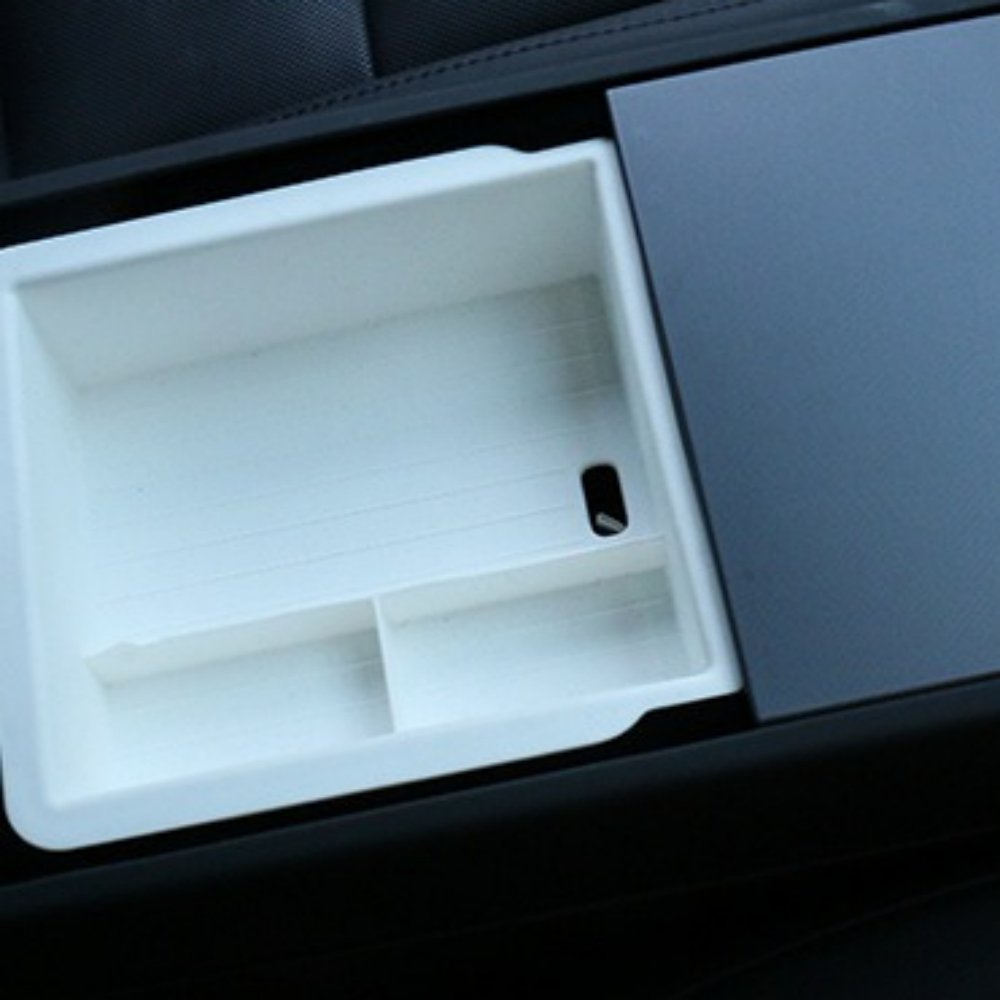 Center Armrest Storage Box Double-Layered for Tesla Model 3 Highland & New Model Y