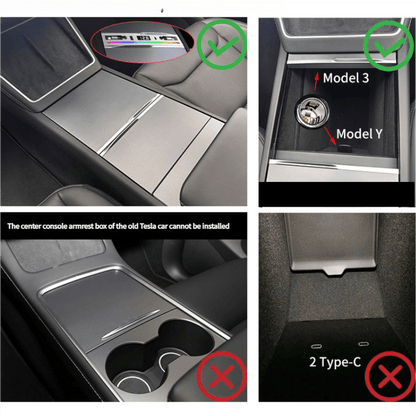 Center Console Ambient Light USB Hub Tesla Model Y Juniper & Model 3 Highland