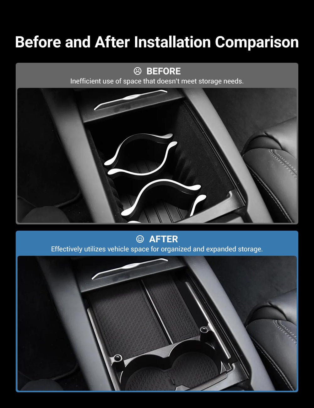 Center Console Armrest Storage Box for Tesla Model S/X