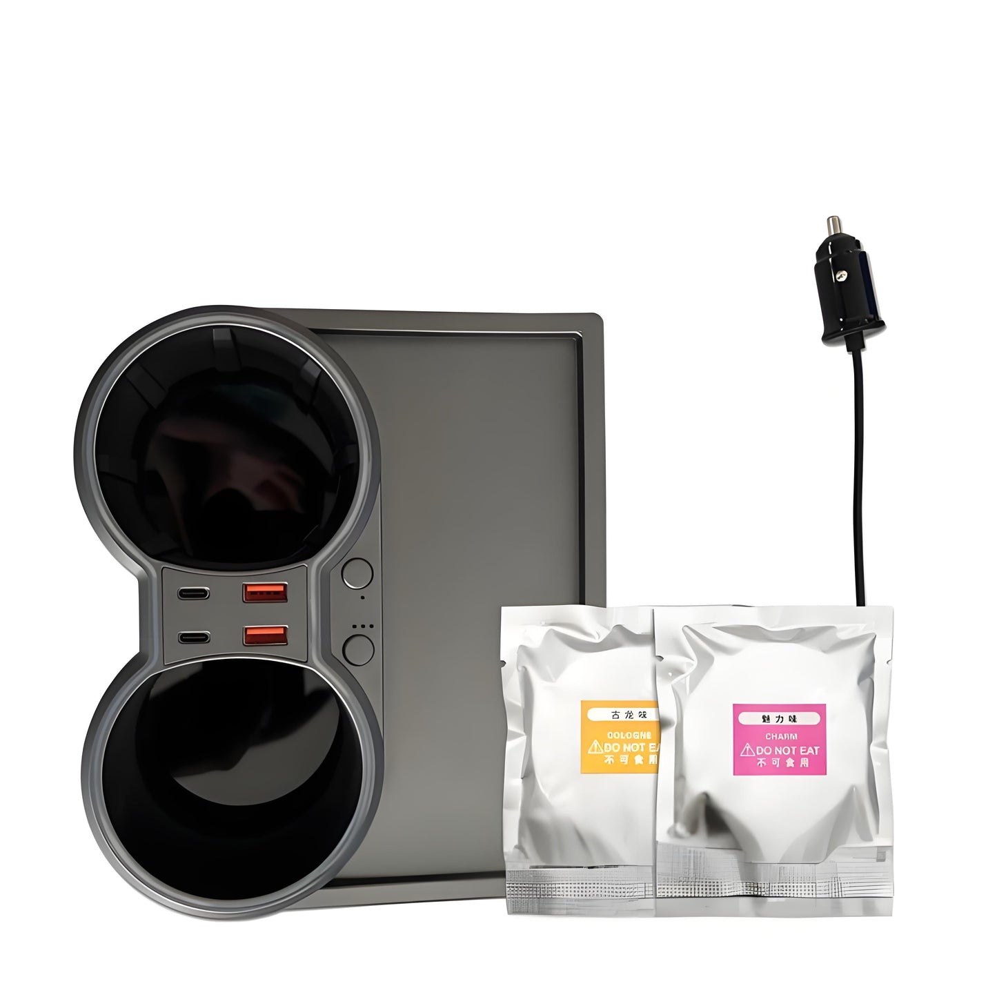 Console Cup Holder Expansion Dock with Lighting for Tesla Model 3/Y