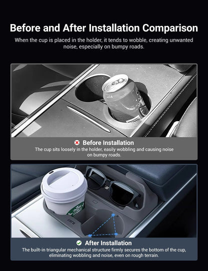 Center Console Cup Holder With Storage Organize for Model 3/Y