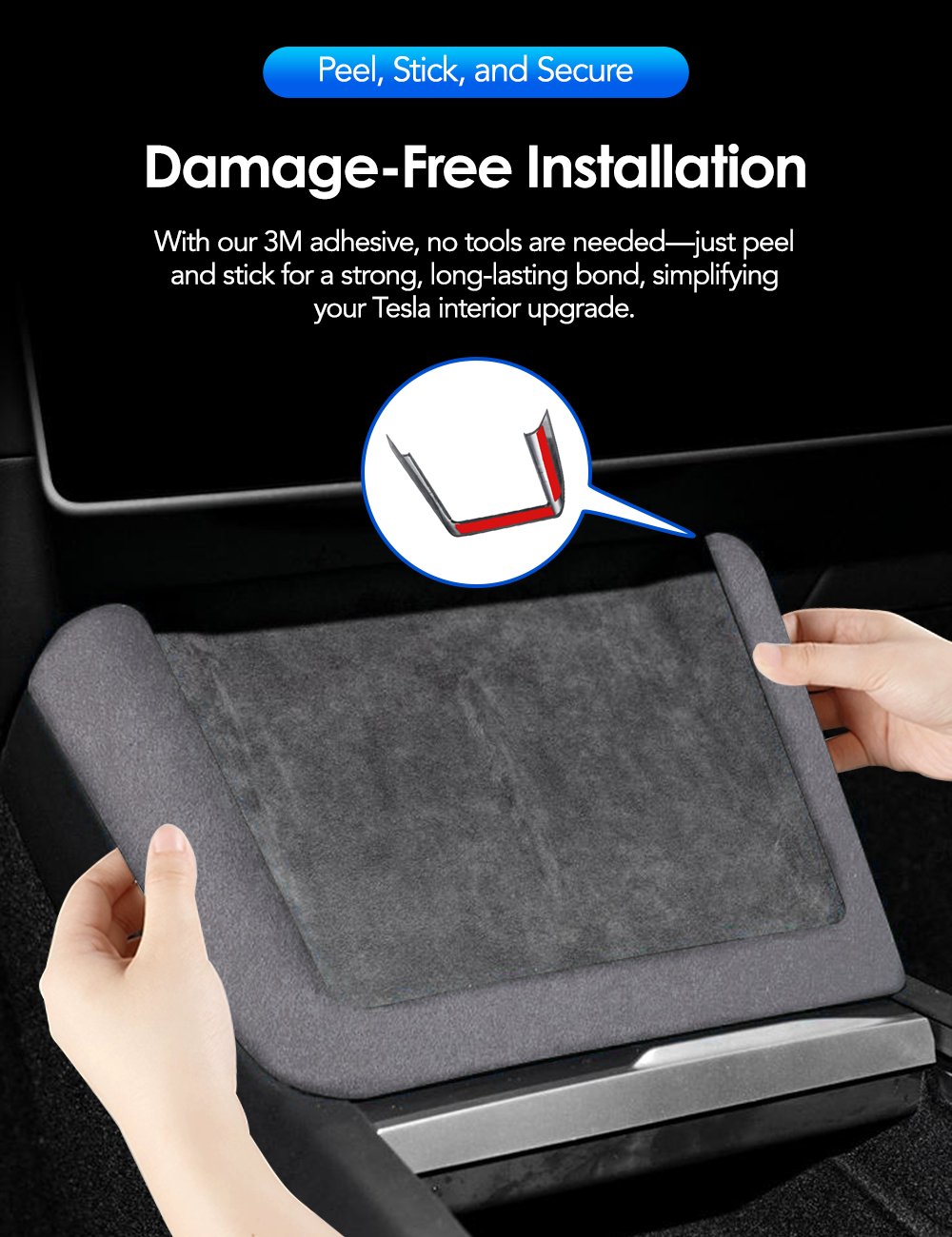 Center Console Wireless Charger Cover Trim for Model 3 Highland & New Model Y