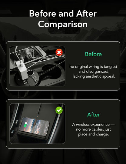 Center Console Wireless Charger for Tesla Model 3