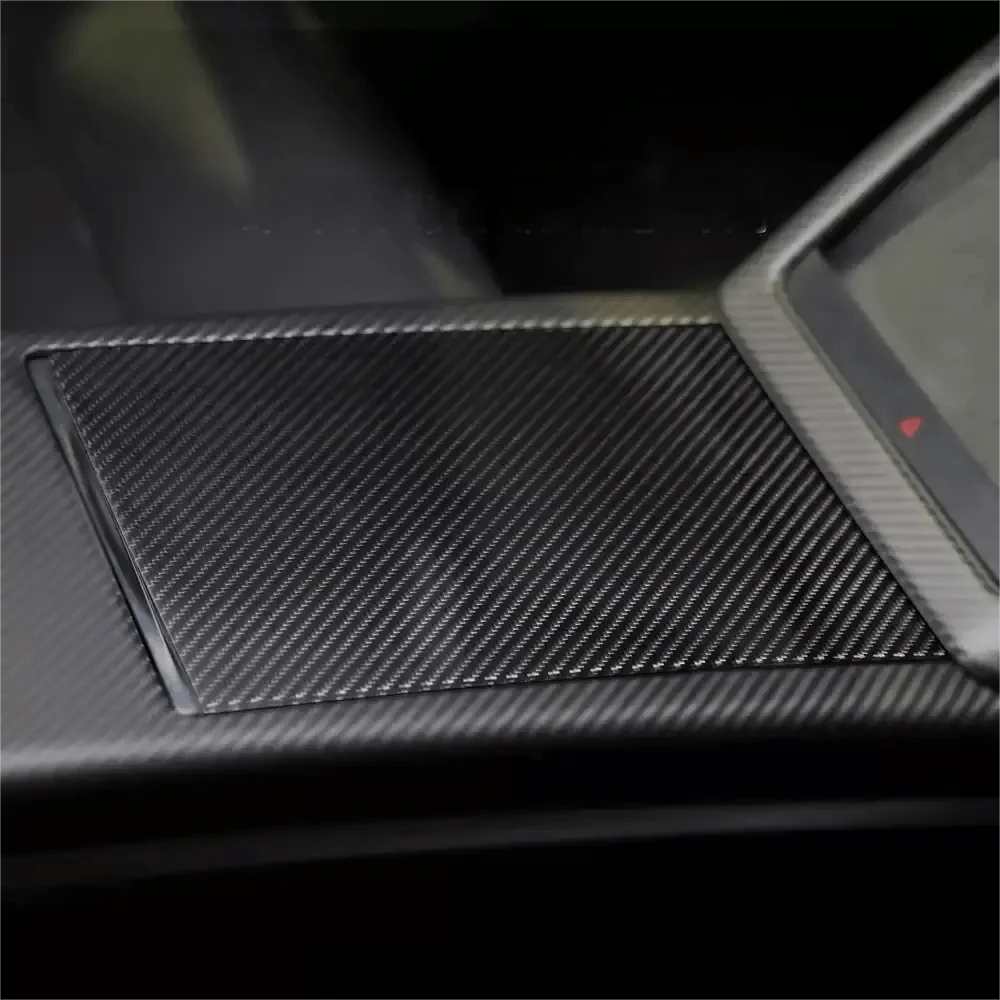 Center Panel Storage Box Dry Carbon Fiber Overlay for Model S/X 2021+