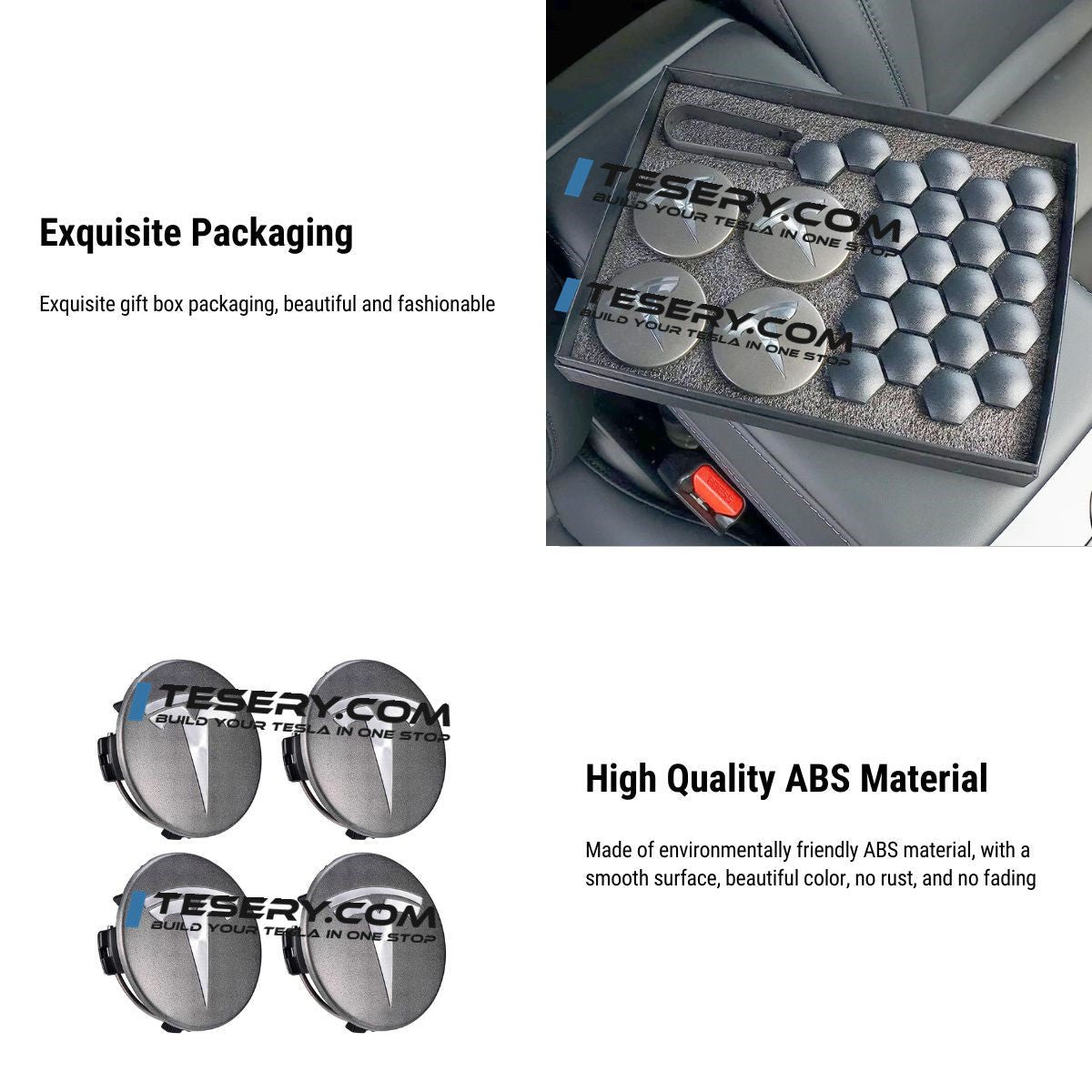 Center Wheel Center Cap Kit With Puller for Tesla Model 3/Y/S/X