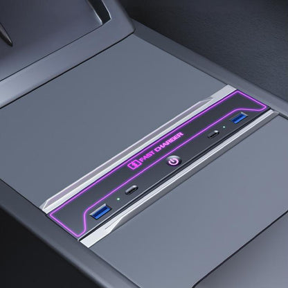 Central Console USB Hub with Ambient Light for Model 3 Highland