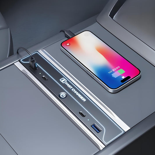 Central Console USB Hub with Ambient Light for Model 3 Highland