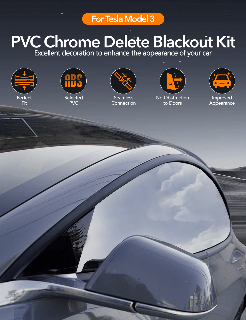 Chrome Delete Kit For Model 3