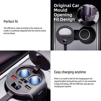 Cigarette Lighter hub adapter for Tesla Model 3/Y 2021-2026