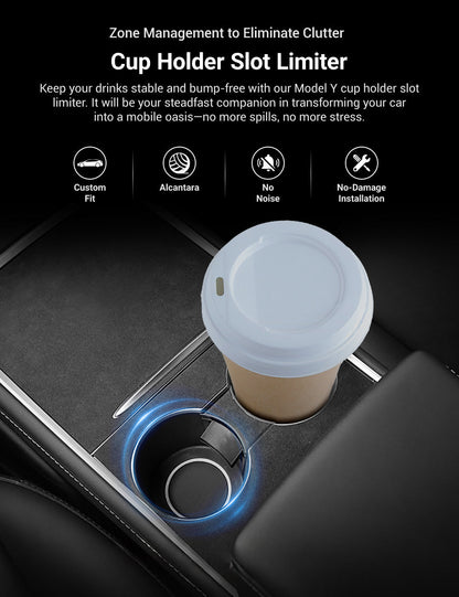 Cup holder slot limiter for Tesla Model 3/Y