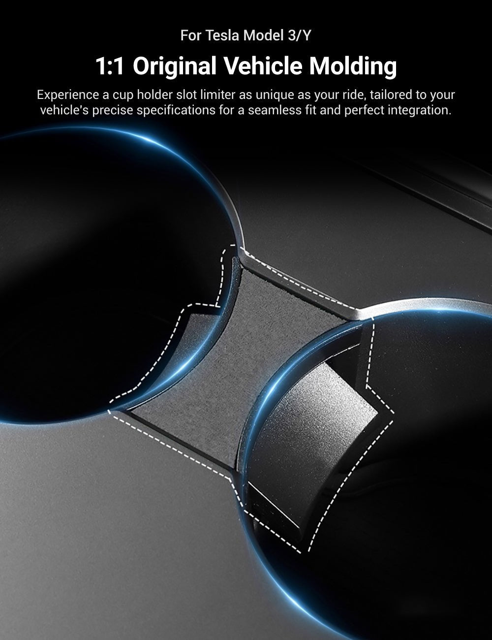 Cup holder slot limiter for Tesla Model 3/Y