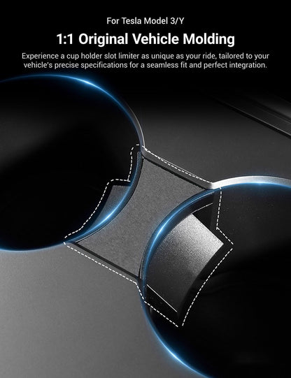 Cup holder slot limiter for Tesla Model 3/Y
