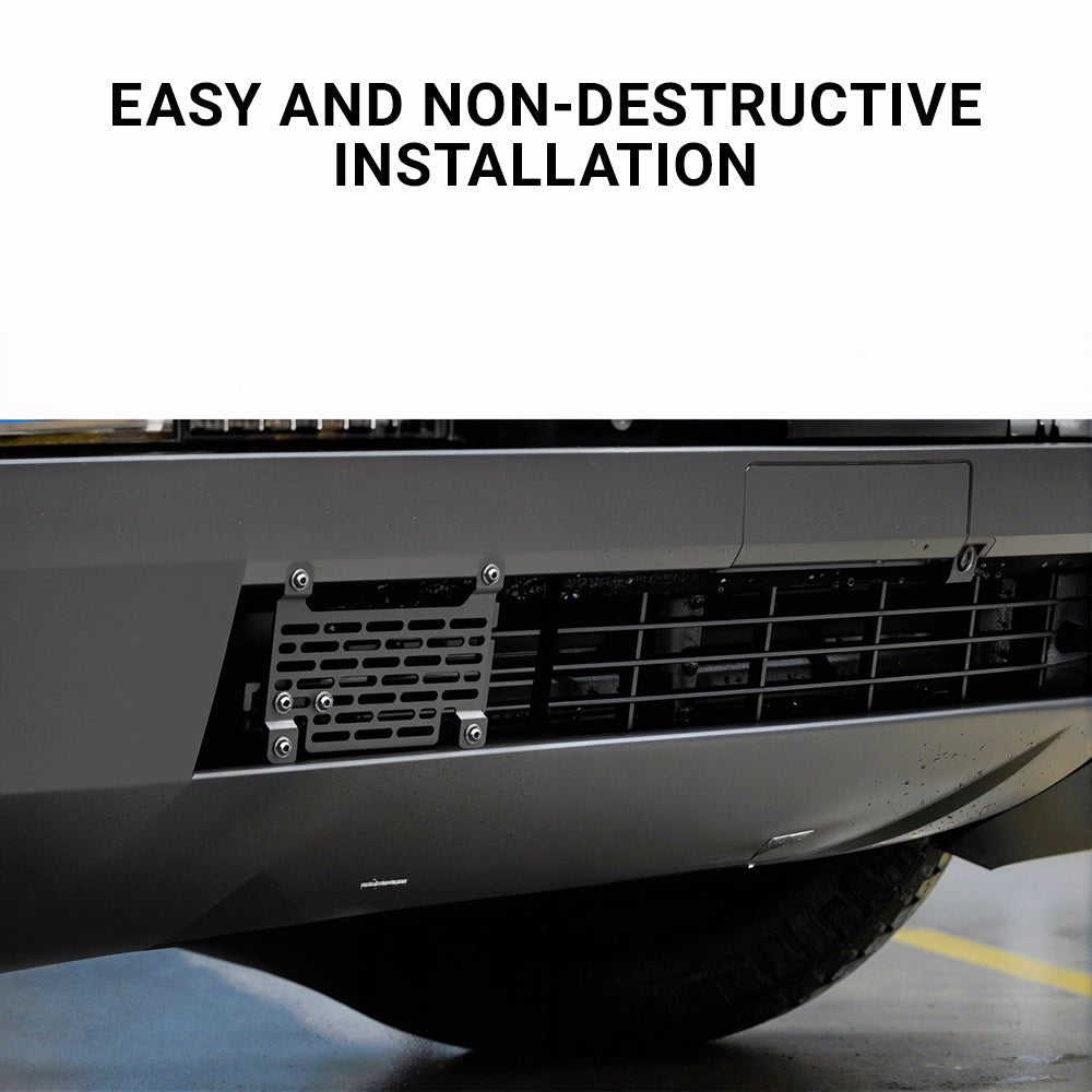 Cybertruck Front License Plate Holder | No-Drill, Anti-Theft Mounting Kit