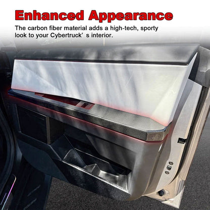 Cybertruck Lower Door Panel Armrest Overlays | Real Molded Carbon Fiber (4-Piece Set)