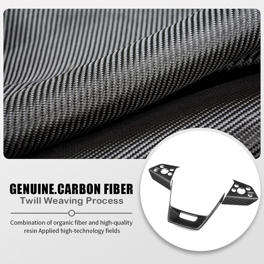 Cybertruck Steering Wheel Voice Control Trim | Glossy/Matte Real Carbon Fiber