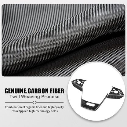 Cybertruck Steering Wheel Voice Control Trim | Glossy/Matte Real Carbon Fiber