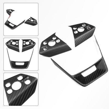 Cybertruck Steering Wheel Voice Control Trim | Glossy/Matte Real Carbon Fiber