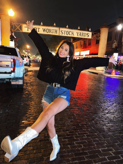 Let’s Go Girls Beaded Boots: Black